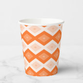 Orangefarbenes Diamantmuster Pappbecher (Links)