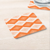 Orangefarbenes Diamantmuster Rechteckiger Pappuntersetzer (angewinkelt)