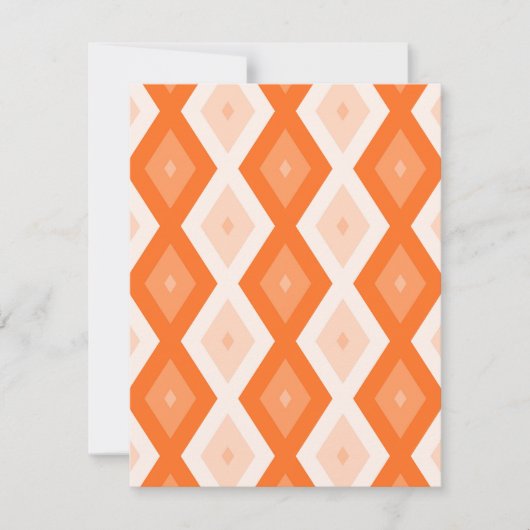 Orangefarbenes Diamantmuster RSVP Karte (Vorderseite)