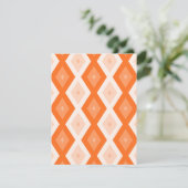 Orangefarbenes Diamantmuster RSVP Karte (Stehend Vorderseite)