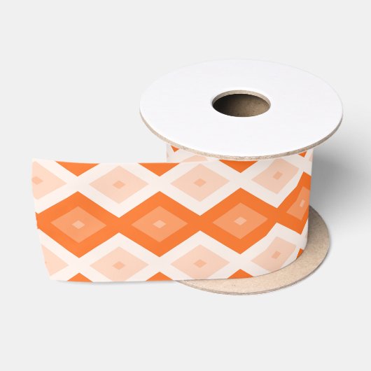 Orangefarbenes Diamantmuster Satinband (Spule)