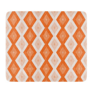 Orangefarbenes Diamantmuster Schneidebrett