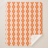 Orangefarbenes Diamantmuster Sherpadecke (Vorderseite)