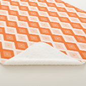 Orangefarbenes Diamantmuster Sherpadecke (3/4)