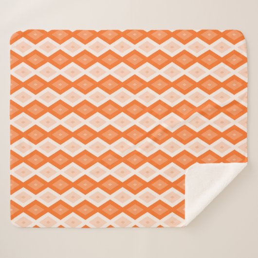 Orangefarbenes Diamantmuster Sherpadecke (Vorderseite (Horizontal))