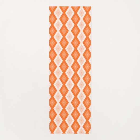 Orangefarbenes Diamantmuster Yogamatte (Vorderseite)