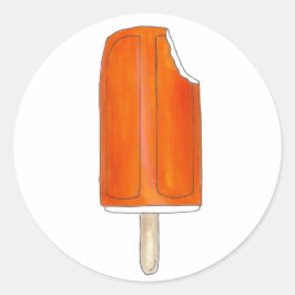 Orangefarbenes Eis Creamsikel Popsicle Junk Food Runder Aufkleber