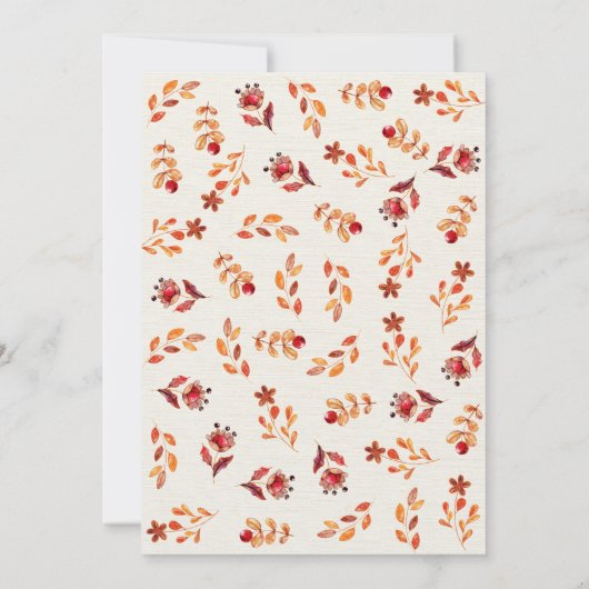 Orangefarbenes Erntedank Party Einladung (Rückseite)