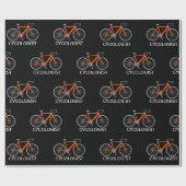Orangefarbenes Fahrrad mit Text des Zykologen Geschenkpapier (Flach)