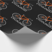 Orangefarbenes Fahrrad mit Text des Zykologen Geschenkpapier (Ecke)