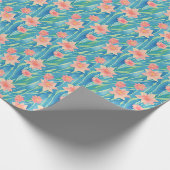 Orangefarbenes Farbmuster Geschenkpapier (Ecke)