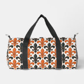 Orangefarbenes Fleur-de-lis-Muster Duffle Bag (Vorderseite)