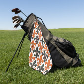 Orangefarbenes Fleur-de-lis-Muster Golfhandtuch (Gras)