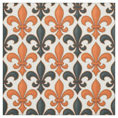 Orangefarbenes Fleur-de-lis-Muster Stoff (Muster)