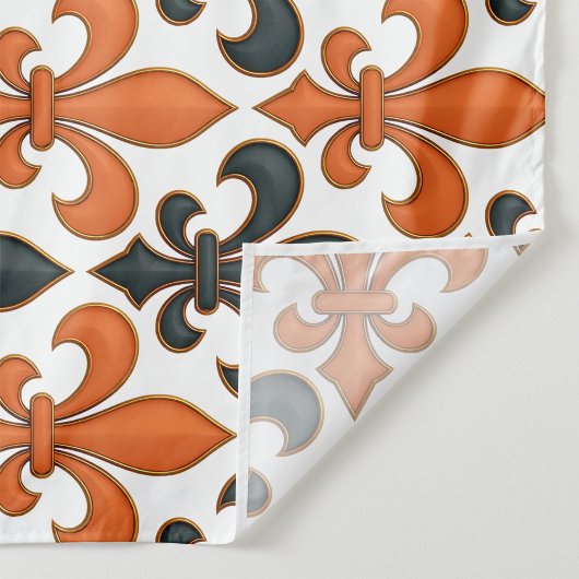 Orangefarbenes Fleur-de-lis-Muster Stoff