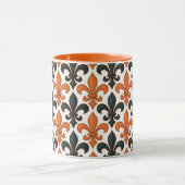 Orangefarbenes Fleur-de-lis-Muster Tasse (Zentrum)