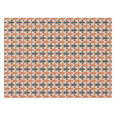 Orangefarbenes Fleur-de-lis-Muster Tischdecke (Vorderseite (Horizontal))