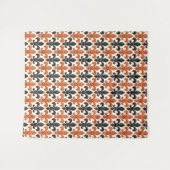 Orangefarbenes Fleur-de-lis-Muster Wandteppich (Vorderseite (Horizontal))