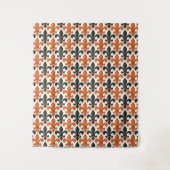 Orangefarbenes Fleur-de-lis-Muster Wandteppich (Vorderseite)