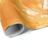Orangefarbenes Flüssigsmuster Geschenkpapier (Rolleneckpunkt)