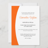 Orangefarbenes Foto Abschluss Einladung (Rückseite)