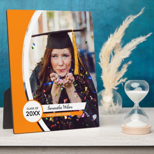 Orangefarbenes Foto Abschluss Fotoplatte (Seite)