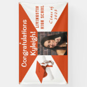 Orangefarbenes Foto aus Weißwein und Abschluss Banner (Vertikal)