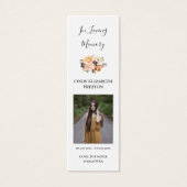 Orangefarbenes Foto Beerdigung Gedicht Lesezeichen (Vorderseite)