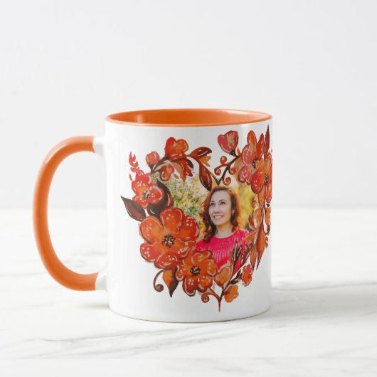 Orangefarbenes Foto Tasse (Links)