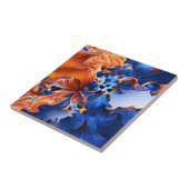 Orangefarbenes Fraktal Fliese (Seite)