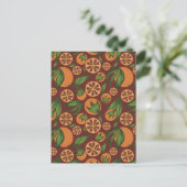 Orangefarbenes Fruchtmuster Postkarte (Stehend Vorderseite)
