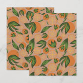 Orangefarbenes Fruchtmuster Postkarte (Vorne/Hinten)