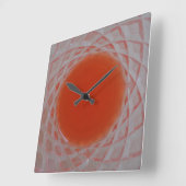 Orangefarbenes Glas Quadratische Wanduhr (Winkel)