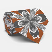 Orangefarbenes graues und weißes Repetiermuster Krawatte (Gerollt)