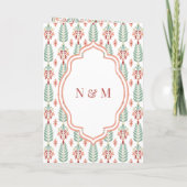 Orangefarbenes grünes Muster in einer Sikh-Hochzei Einladung (Rückseite)