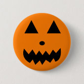Orangefarbenes Halloween-Kürbis Button (Vorderseite)