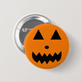 Orangefarbenes Halloween-Kürbis Button (Vorne & Hinten)