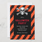 Orangefarbenes Halloween-Party Einladung (Vorderseite)