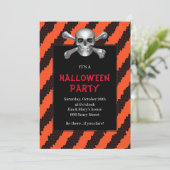 Orangefarbenes Halloween-Party Einladung (Stehend Vorderseite)