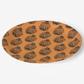 Orangefarbenes Halloween-Party Pappteller (Schrägansicht)