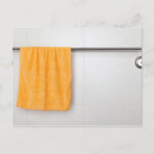 Orangefarbenes Handtuch Postkarte (Vorderseite)