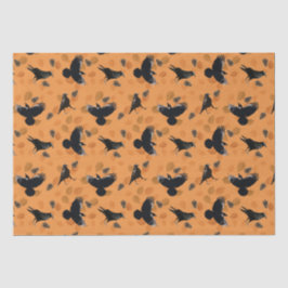 Orangefarbenes Herbst-Holzgeländer-Muster und Voge Seidenpapier