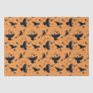 Orangefarbenes Herbst-Holzgeländer-Muster und Voge Seidenpapier