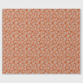 Orangefarbenes Herbstlaub- und Acornmuster Geschenkpapier (Flach)