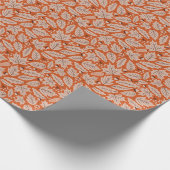 Orangefarbenes Herbstlaub- und Acornmuster Geschenkpapier (Ecke)