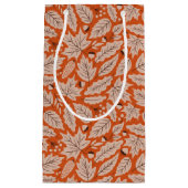 Orangefarbenes Herbstlaub- und Acornmuster Kleine Geschenktüte (Vorderseite)