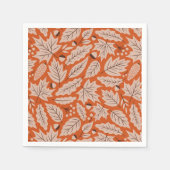 Orangefarbenes Herbstlaub- und Acornmuster Serviette (Vorderseite)