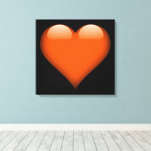 Orangefarbenes Herz individuell anpassbar Leinwanddruck (Insitu (Holzboden))
