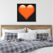 Orangefarbenes Herz individuell anpassbar Leinwanddruck (Insitu (Schlafzimmer))