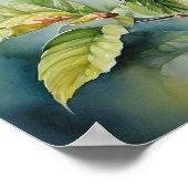 Orangefarbenes Hibiskusposter drucken Poster (Ecke)